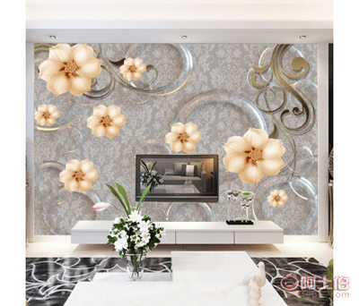 【尚美壁畫簡約現代客廳無縫墻布電視背景墻壁紙臥室3D防水立體大型壁畫工廠】深圳市坪山新區雅室蘭香大型裝飾壁畫廠 - 產品庫